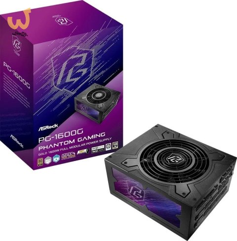 Zasilacz ASRock PHANTOM GAMING 1600W 80 Plus Gold Zasilacz ASRock PHANTOM GAMING 1600W 80 Plus Gold