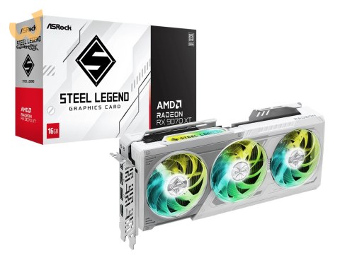 Karta graficzna ASRock Radeon RX 9070 XT Steel Legend 16GB Karta graficzna ASRock Radeon RX 9070 XT Steel Legend 16GB