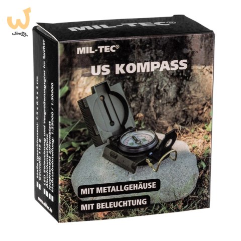 Kompas, Busola Mil-Tec US Metal z podświetleniem Kompas, Busola Mil-Tec US Metal z podświetleniem