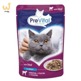 PREVITAL cielęcina w sosie dla kotów 100g.