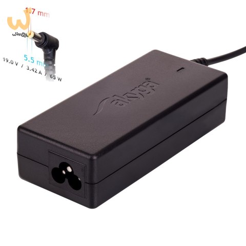 Zasilacz sieciowy Akyga AK-ND-06 do notebooka Acer (19 V; 3,42 A; 65W; 5.5 mm x 1.7 mm)