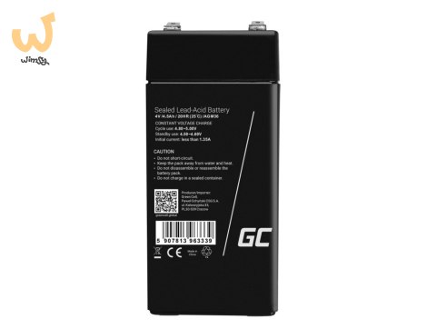 GREEN CELL AKUMULATOR ŻELOWY AGM36 4V 4.5AH GREEN CELL AKUMULATOR ŻELOWY AGM36 4V 4.5AH