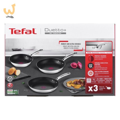 Zestaw 3 patelni TEFAL Duetto+ G732S334 20/24/28 cm Zestaw 3 patelni TEFAL Duetto+ G732S334 20/24/28 cm