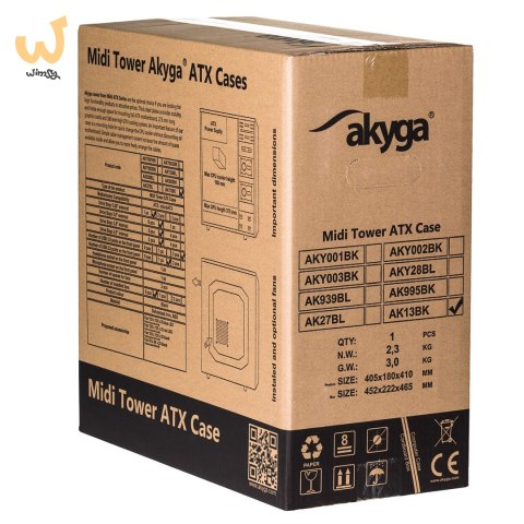 Obudowa Akyga AK13BK (ATX, Micro ATX, Mini ATX, Mini ITX; kolor czarny) Obudowa Akyga AK13BK (ATX, Micro ATX, Mini ATX, Mini ITX; kolor czarny)