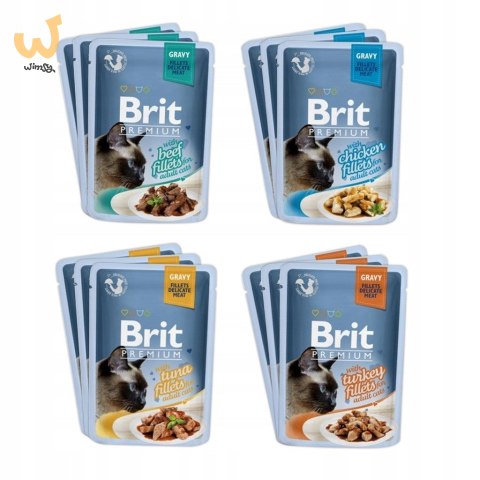 Brit Premium Family Plate dla kotów saszetki w sosie mix smaków 12x85g Brit Premium Family Plate dla kotów saszetki w sosie mix smaków 12x85g