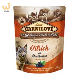 CARNILOVE DOG POUCH OSTRICH&BLACKBERRIES 300G