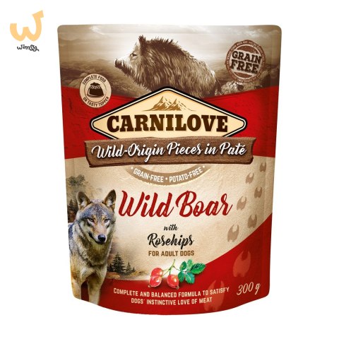 CARNILOVE DOG POUCH WILD BOAR&ROSEHIPS 300G CARNILOVE DOG POUCH WILD BOAR&ROSEHIPS 300G