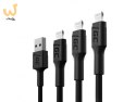 GREEN CELL ZESTAW KABLI KABGCSET04 3X KABEL GC RAY USB - LIGHTNING 30CM, 120CM, 200CM, BIAŁY LED