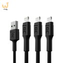 GREEN CELL ZESTAW KABLI KABGCSET05 3X KABEL GC RAY USB - LIGHTNING 120CM, BIAŁY LED