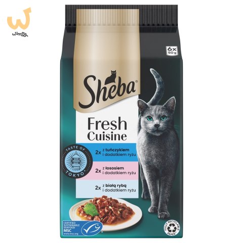 SHEBA Mini Fresh Cuisine Taste of Tokyo - mokra karma dla kota - 6x50 g