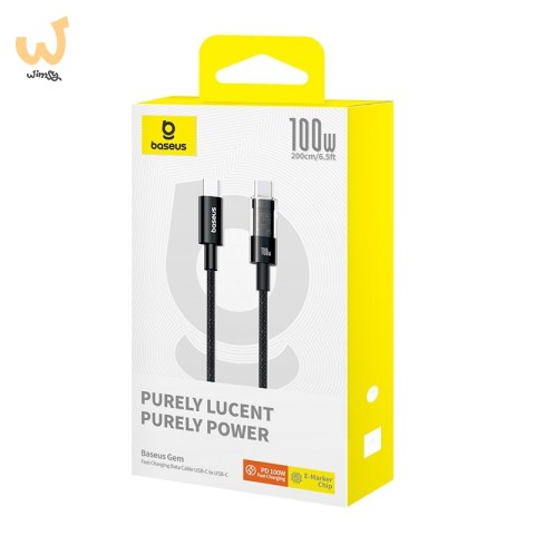 Kabel Baseus Gem Typ C-Typc C 100W 2m (czarny) Kabel Baseus Gem Typ C-Typc C 100W 2m (czarny)