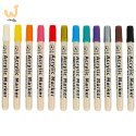 Markery akrylowe do tkanin kamieni pisaki flamastry mazaki wodoodporne DIY 12 szt.