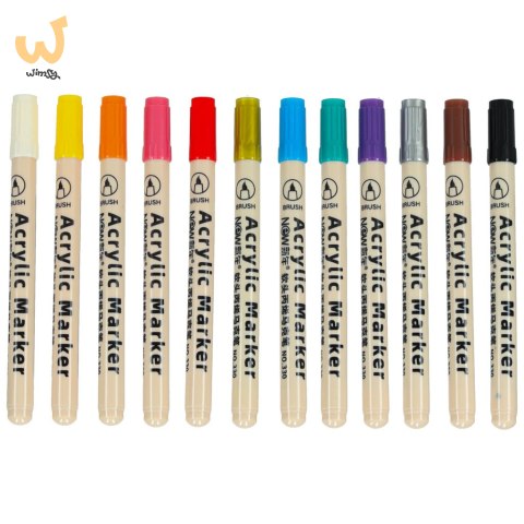 Markery akrylowe do tkanin kamieni pisaki flamastry mazaki wodoodporne DIY 12 szt. Markery akrylowe do tkanin kamieni pisaki flamastry mazaki wodoodporne DIY 12 szt.