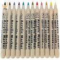 Markery akrylowe do tkanin kamieni pisaki flamastry mazaki wodoodporne DIY 12 szt.