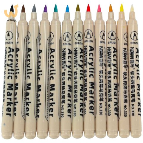 Markery akrylowe do tkanin kamieni pisaki flamastry mazaki wodoodporne DIY 12 szt. Markery akrylowe do tkanin kamieni pisaki flamastry mazaki wodoodporne DIY 12 szt.