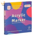 Markery akrylowe do tkanin kamieni pisaki flamastry mazaki wodoodporne DIY 12 szt.