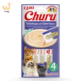 INABA CAT CHURU TUNA WITH CLAM FLAVOUR 4x14g (56g)