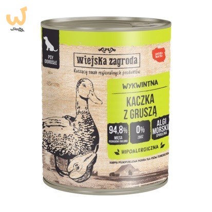 Wiejska Zagroda kaczka z gruszką mokra karma dla psa 800g Wiejska Zagroda kaczka z gruszką mokra karma dla psa 800g