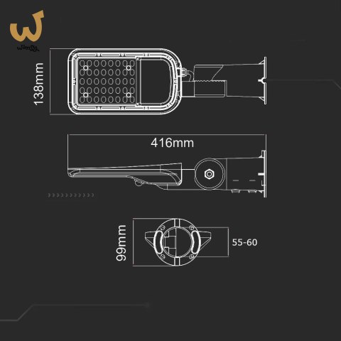 Oprawa V-TAC SKU20423 VT-39ST 6500K 30W 3000lm Oprawa V-TAC SKU20423 VT-39ST 6500K 30W 3000lm