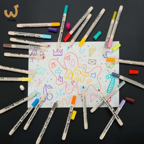 Markery akrylowe do tkanin kamieni pisaki flamastry mazaki wodoodporne DIY 48 szt. Markery akrylowe do tkanin kamieni pisaki flamastry mazaki wodoodporne DIY 48 szt.