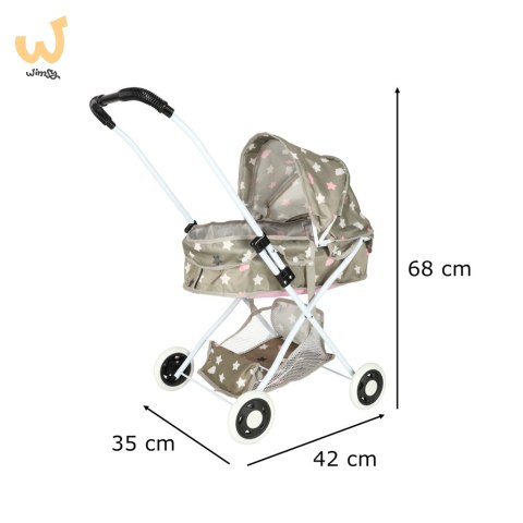 Wózek dla lalek gondola głęboki + torba gwiazdki Wózek dla lalek gondola głęboki + torba gwiazdki