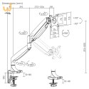 MACLEAN UCHWYT DO MONITORA PODWÓJNE RAMIĘ, ZE SPRĘŻYNĄ GAZOWĄ, 17"-45", 16 KG MC-969