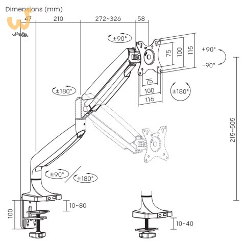 MACLEAN UCHWYT DO MONITORA PODWÓJNE RAMIĘ, ZE SPRĘŻYNĄ GAZOWĄ, 17"-45", 16 KG MC-969 MACLEAN UCHWYT DO MONITORA PODWÓJNE RAMIĘ, ZE SPRĘŻYNĄ GAZOWĄ, 17"-45", 16 KG MC-969