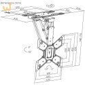 MACLEAN UCHWYT DO TV ELEKTRYCZNY SUFITOWY, OBSŁUGA TUYA, MAX VESA 600X400, OBRÓT 90ST. PILOT, 23"-65", 30KG MC-491
