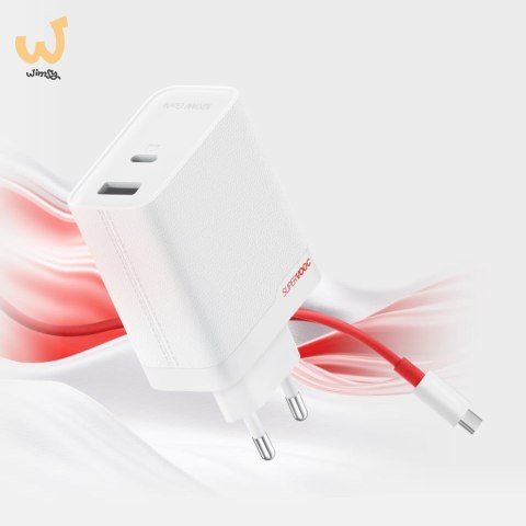 OnePlus Charger SUPERVOOC 120W 2 Ports with Cable White OnePlus Charger SUPERVOOC 120W 2 Ports with Cable White