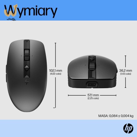 Mysz HP 710 Rechargeable Silent Mouse Black bezprzewodowa z akumulatorem czarna 6E6F2AA Mysz HP 710 Rechargeable Silent Mouse Black bezprzewodowa z akumulatorem czarna 6E6F2AA