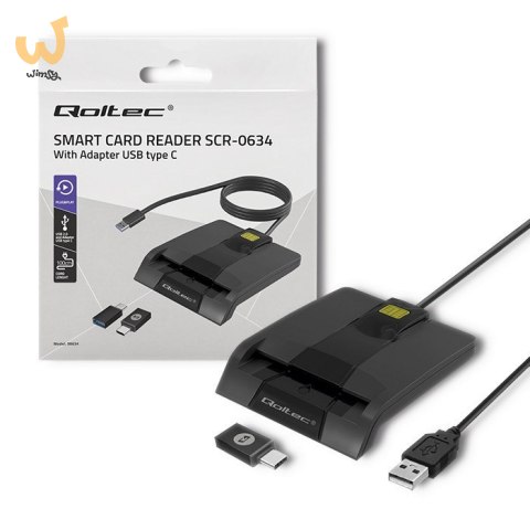 QOLTEC CZYTNIK CHIPOWYCH KART ID INTELIGENTNY | SCR-0634 | USB TYP C QOLTEC CZYTNIK CHIPOWYCH KART ID INTELIGENTNY | SCR-0634 | USB TYP C