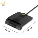QOLTEC CZYTNIK CHIPOWYCH KART ID INTELIGENTNY | SCR-0634 | USB TYP C