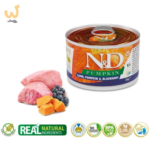 FARMINA N&D Dog Lamb, Pumpkin, Blueberry Adult Mini - mokra karma dla psa - 140g FARMINA N&D Dog Lamb, Pumpkin, Blueberry Adult Mini - mokra karma dla psa - 140g