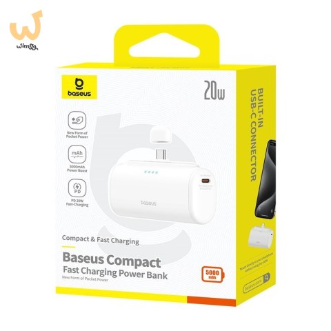 Powerbank Baseus Compact 5000mAh USB-C (biały) Powerbank Baseus Compact 5000mAh USB-C (biały)