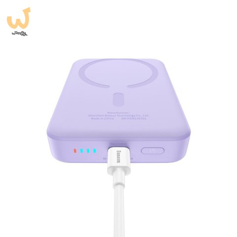Powerbank Baseus Magnetic Mini Air Wireless 10000mAh 20W+kabel USB C-USB C (fiolet) Powerbank Baseus Magnetic Mini Air Wireless 10000mAh 20W+kabel USB C-USB C (fiolet)
