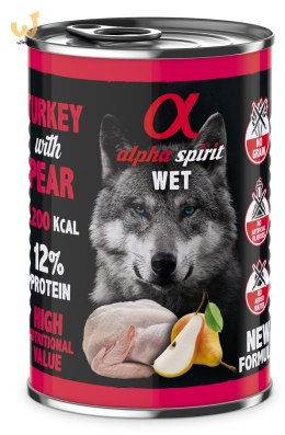 Alpha Spirit indyk/gruszka mokra karma pies 400 g