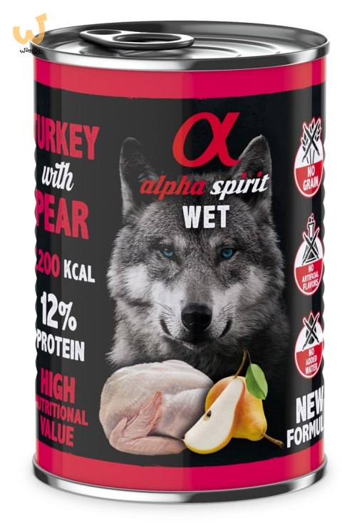 Alpha Spirit indyk/gruszka mokra karma pies 400 g