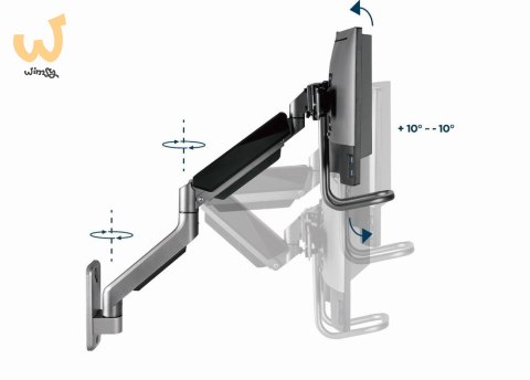 GEMBIRD ŚCIENNE REGULOWANE RAMIĘ/UCHWYT NA 2 MONITORY 17-32, VESA 100X100MM, DO 8 KG GEMBIRD ŚCIENNE REGULOWANE RAMIĘ/UCHWYT NA 2 MONITORY 17-32, VESA 100X100MM, DO 8 KG