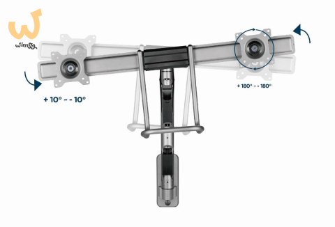 GEMBIRD ŚCIENNE REGULOWANE RAMIĘ/UCHWYT NA 2 MONITORY 17-32, VESA 100X100MM, DO 8 KG GEMBIRD ŚCIENNE REGULOWANE RAMIĘ/UCHWYT NA 2 MONITORY 17-32, VESA 100X100MM, DO 8 KG