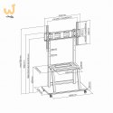 GEMBIRD STOJAK POD TELEWIZOR 37" - 100" MOBILNY - NA KÓŁKACH, VESA MAX 800 X 600MM
