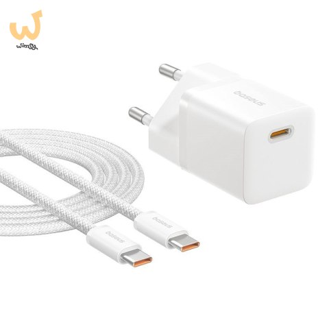 Ładowarka Baseus GaN5 mini 1C 25W+kabel USB-C biały Ładowarka Baseus GaN5 mini 1C 25W+kabel USB-C biały