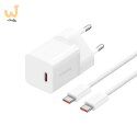 Ładowarka Baseus GaN5 mini 1C 30W EU+kabel USB-C (moon white)