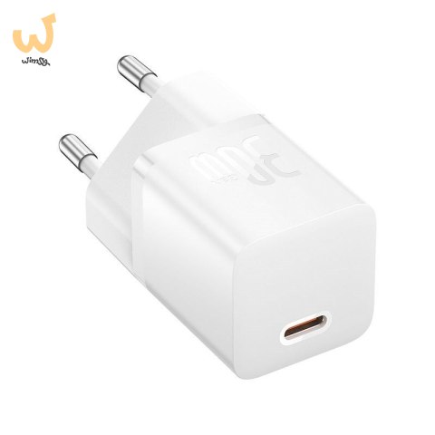 Ładowarka Baseus GaN5 mini 1C 30W EU+kabel USB-C (moon white) Ładowarka Baseus GaN5 mini 1C 30W EU+kabel USB-C (moon white)