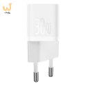 Ładowarka Baseus GaN5 mini 1C 30W EU+kabel USB-C (moon white)