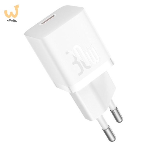 Ładowarka Baseus GaN5 mini 1C 30W EU+kabel USB-C (moon white) Ładowarka Baseus GaN5 mini 1C 30W EU+kabel USB-C (moon white)