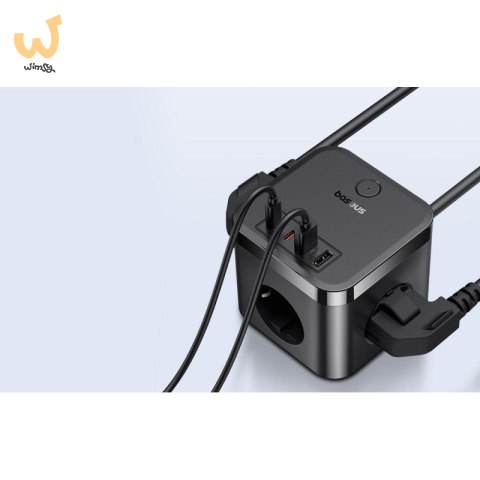 Listwa zasilająca Baseus PowerCombo 3AC+2U+2C 30W EU (1,5m; czarny) Listwa zasilająca Baseus PowerCombo 3AC+2U+2C 30W EU (1,5m; czarny)