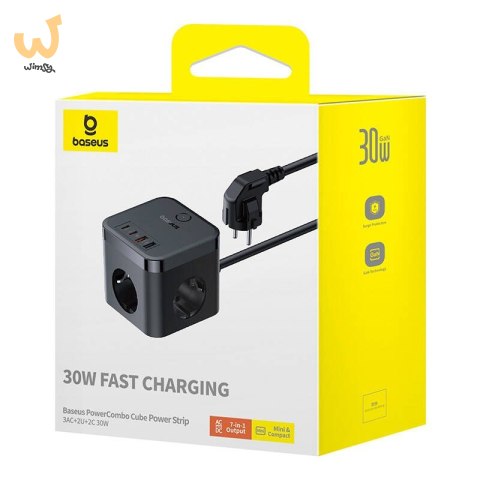 Listwa zasilająca Baseus PowerCombo 3AC+2U+2C 30W EU (1,5m; czarny) Listwa zasilająca Baseus PowerCombo 3AC+2U+2C 30W EU (1,5m; czarny)