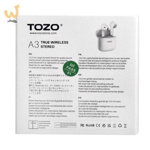 Słuchawki TWS TOZO A3 White Słuchawki TWS TOZO A3 White