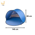 Namiot plażowy duży samorozkładający się automatyczny na plażę parawan ogrodowy XL 146x146cm + pokrowiec
