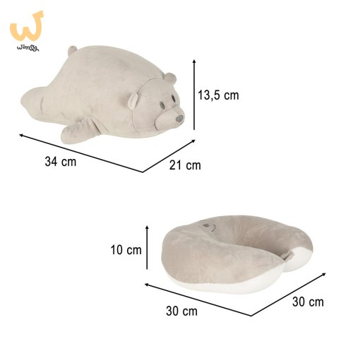 Poduszka podróżna 2w1 rogal pod kark do samolotu samochodu maskotka miś Poduszka podróżna 2w1 rogal pod kark do samolotu samochodu maskotka miś